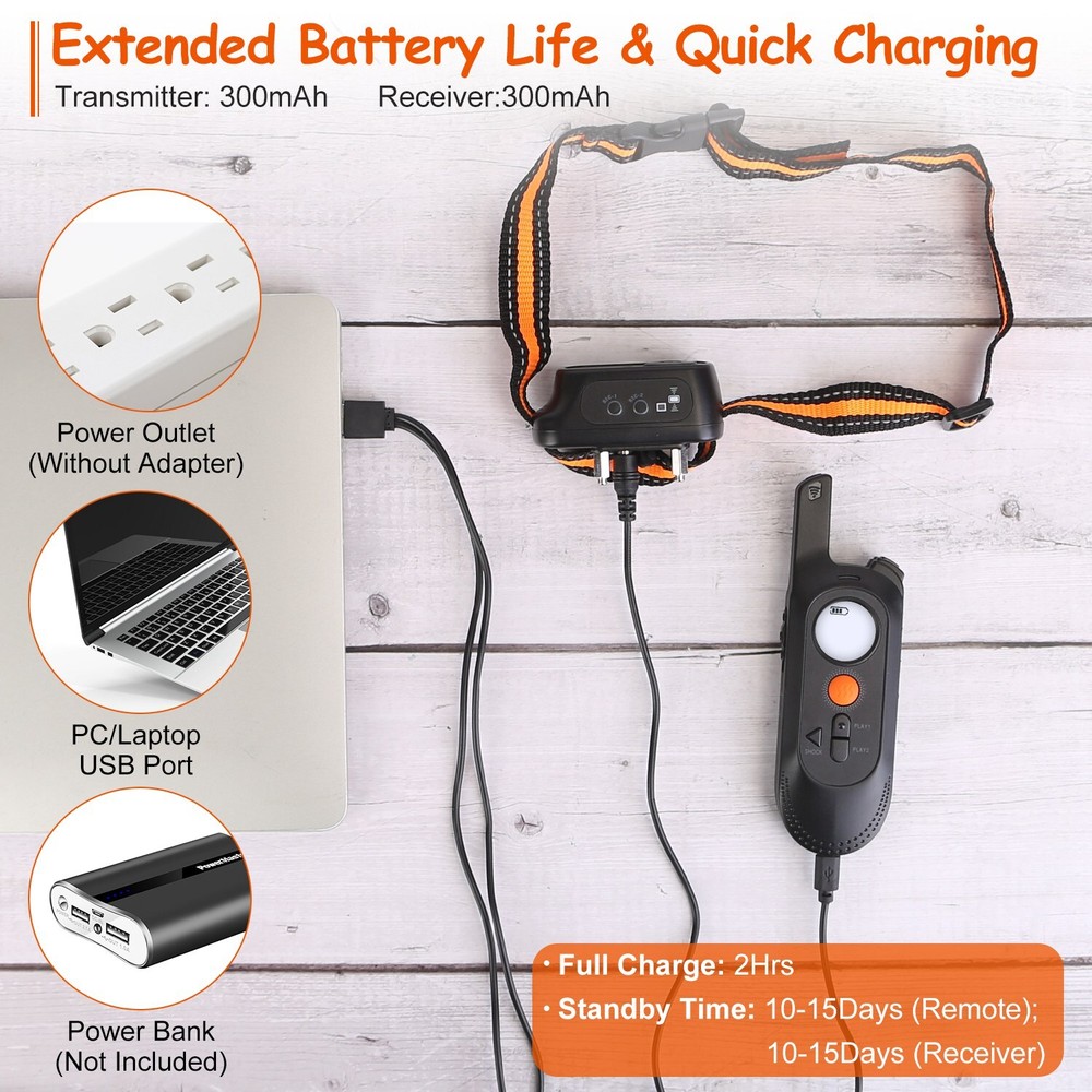 Dog Training Collar with 3 Training Modes, 984Ft Remote Electronic Dog Shock US