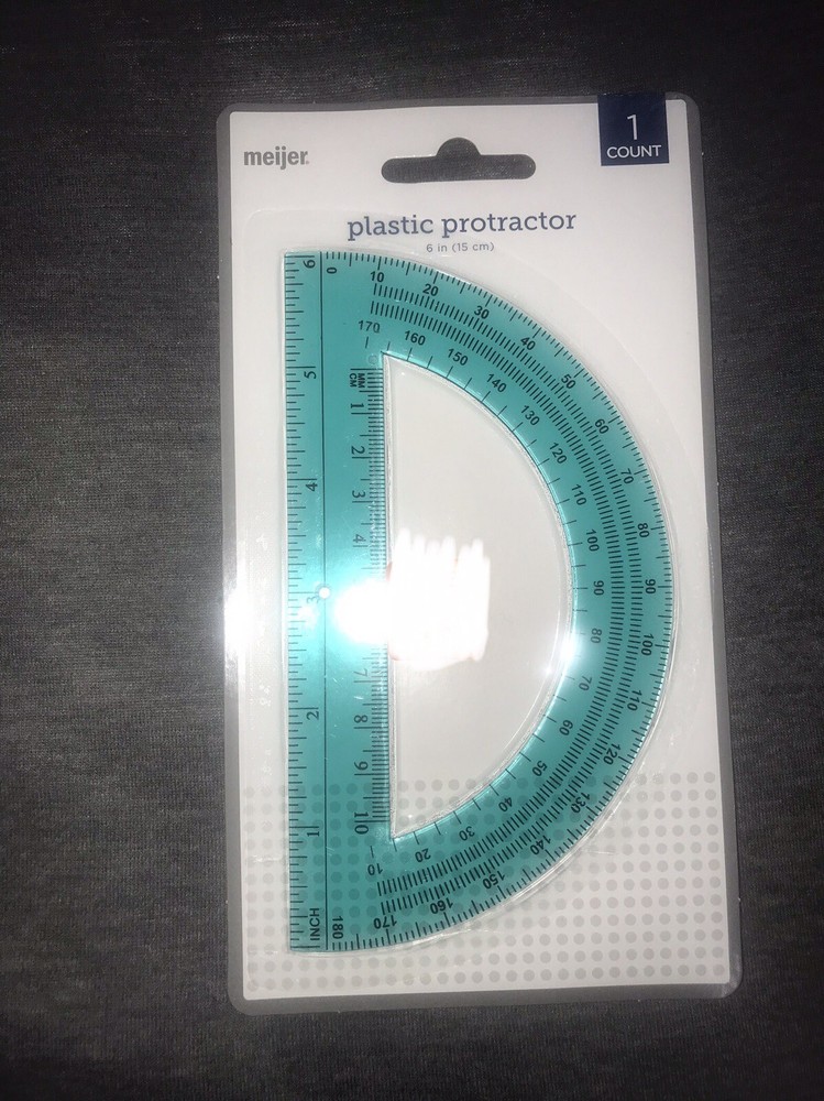 6-Inch Plastic 180 Degree Protractor, Green