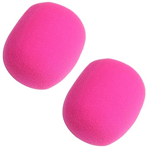2Pcs Microphone Covers Foam Mic Cover Handheld Microphone Windscreen Pink