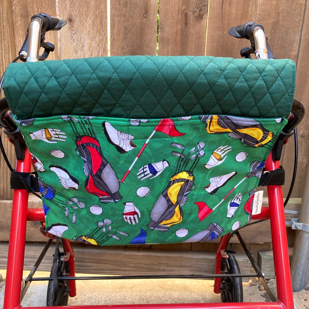 Handmade Walker Rollator Bag Universal Fit Organizer – Fabric Options