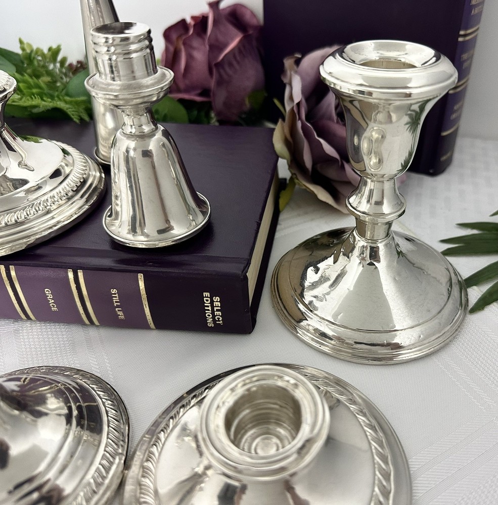 Sterling Silver Candlesticks Mixed Makers Weighted Candle Holders Lot 5