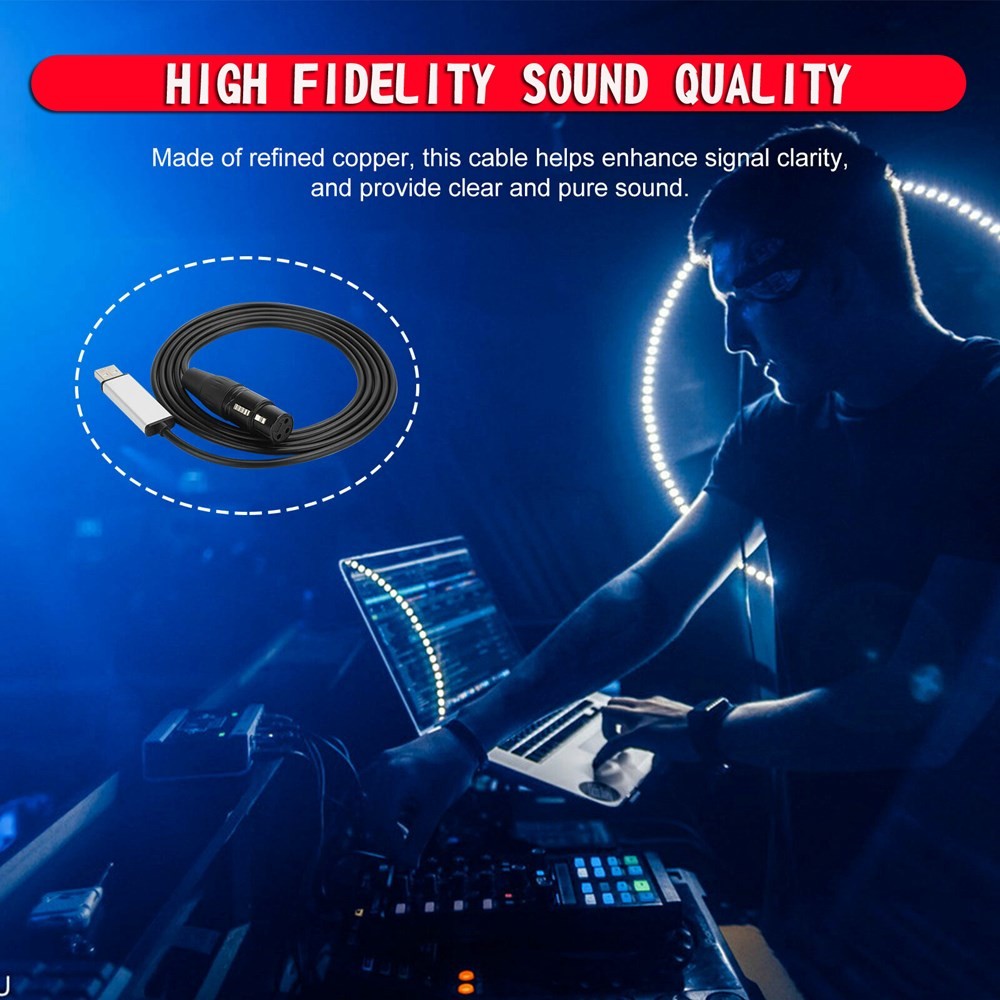 🚀USB to DMX Interface Adapter DMX512 Stage Light Controller Cable For Computer