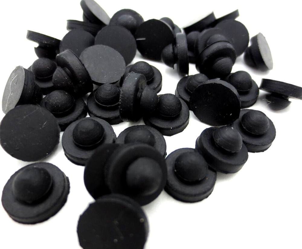 Rubber Stem Pad Hole Plug - Push-In Fits 3/16" Hole, 1/32" Thick Panel