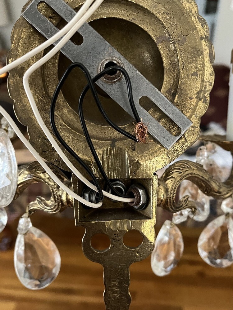 Vintage Hollywood Regency Crystal Sconces Pair for Home Lighting