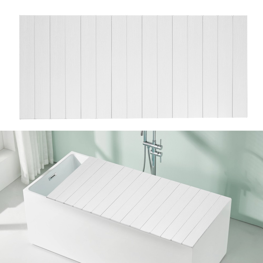 Modern Folding Bathtub Cover Rectangular Insulation Dust Cover White Bath Lid