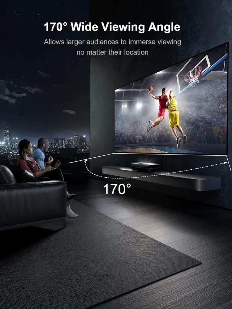120" Fixed Frame Projector Screen, 1.3 Db Peak Gain, the Perfect Combo with LTV-