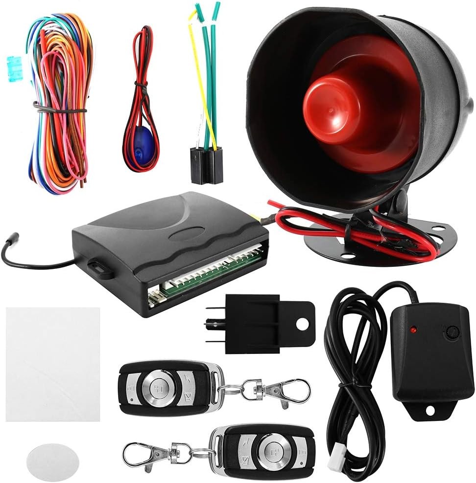 Car Alarm System with Remote Start Push to Engine Start Stop Button 12V