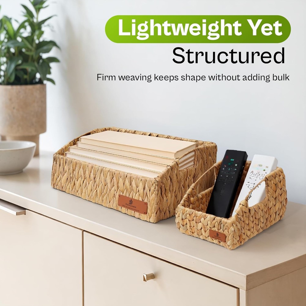 Storage Baskets Shelves Set of 3 Rectangular Open-Top Wicker Storage Bins W/