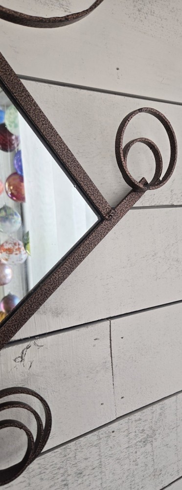 Vtg Post Memphis Modern Studio Asymmetric Corner Orbit Wall Mirror Art Sculpture