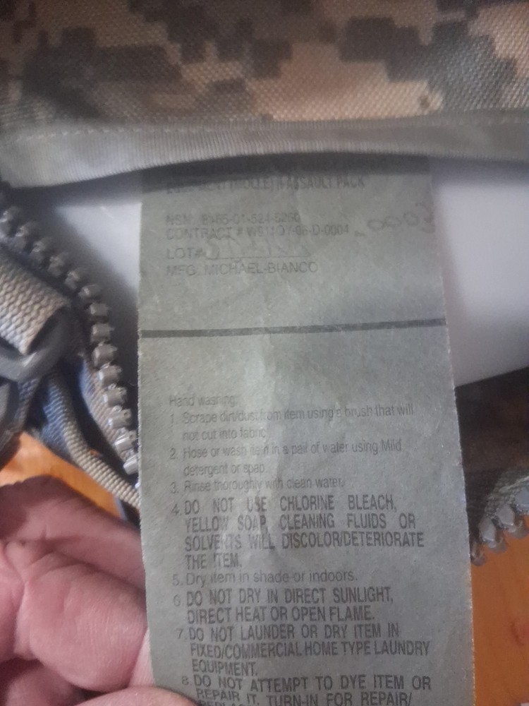 MOLLE Assault Pack, NSN 8465-01-524-5250 ACU Pattern