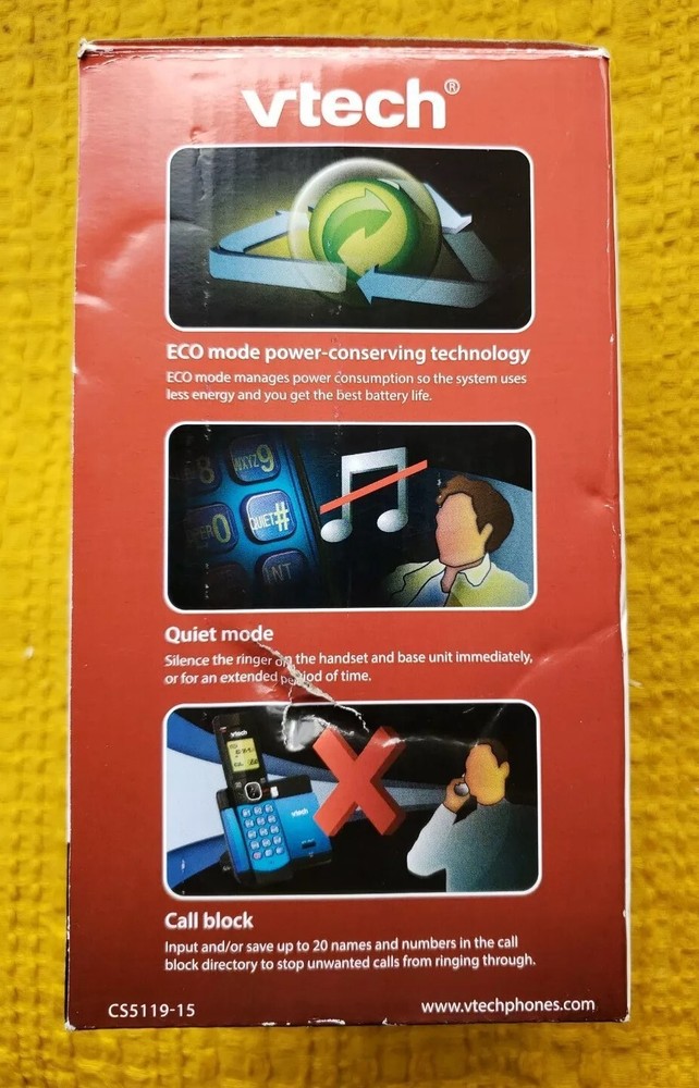 VTech DECT 6.0 Cordless Phone System Blue CS5119-15 NOB