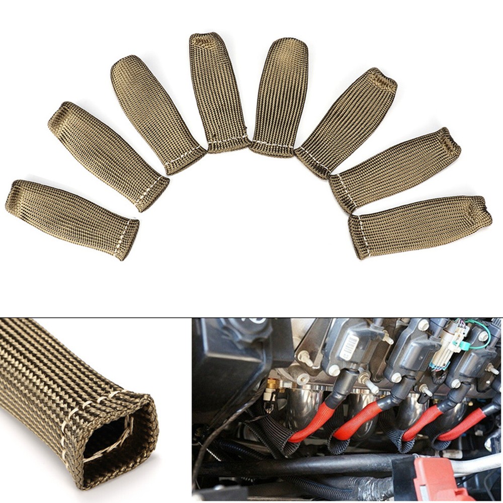 2500° Titanium Spark Plug Wire Sleeve Boot Heat Shield Protector For LS1/LS2/LS4
