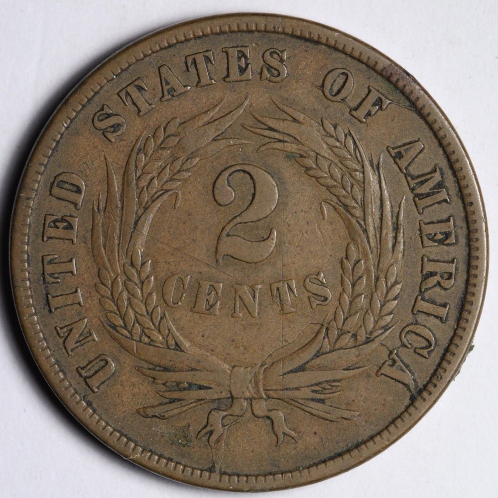 1865 Two Cent Piece XF E194 ZJNM