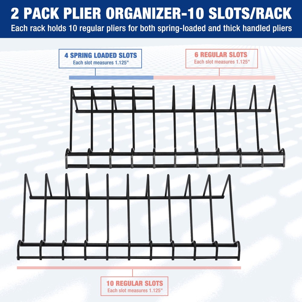 WORKPRO 2Pack Plier Organizer Rack Tool Box Storage Organization Holder 20 Slots