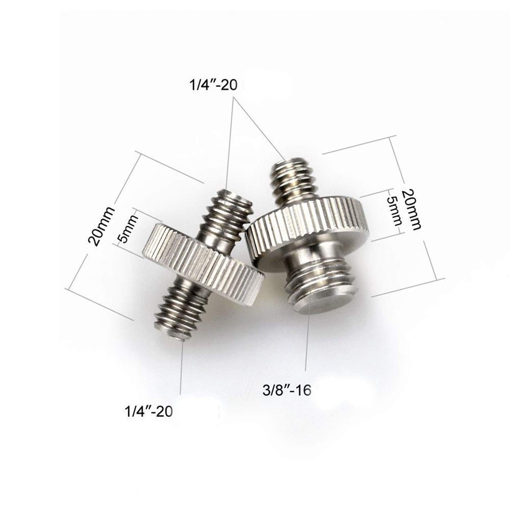 Maxmoral 3 Sets 1/4 Inch to 3/8 Threaded Screw Mount Adapter Set for...