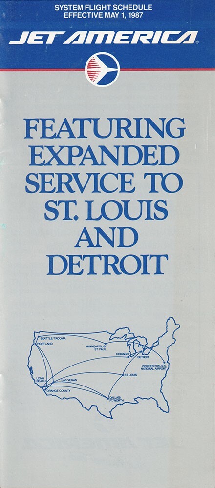 Jet America timetable 1987/05/01