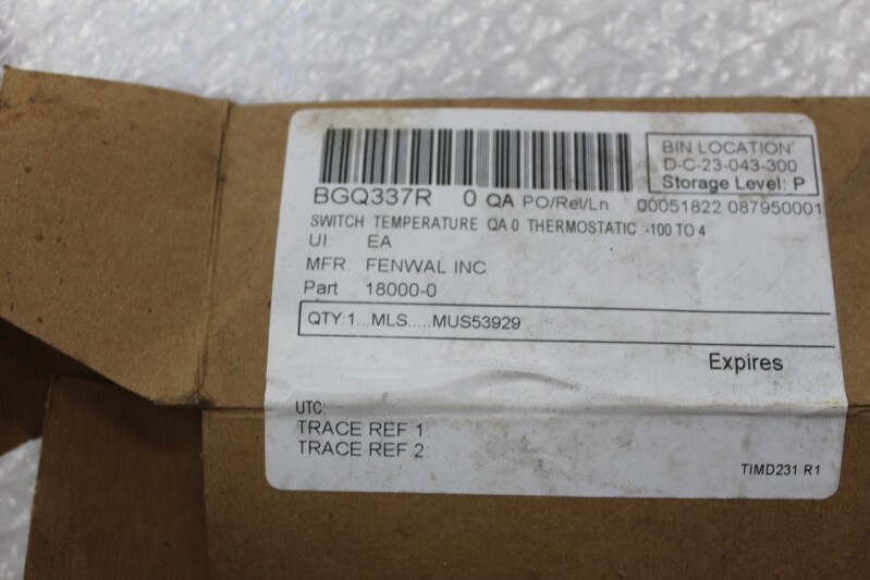 FENWAL 18000-0 THERMOSWITCH NSNP