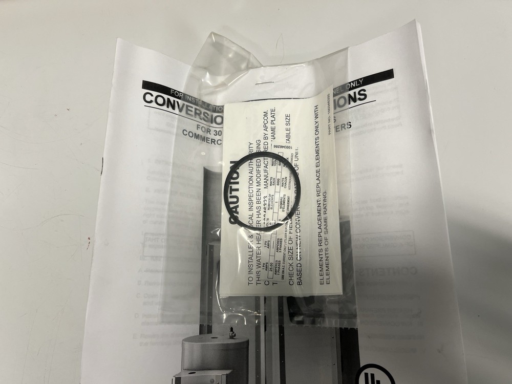 NEW, APCOM, 100346323, WATER HEATER ELEMENT CONVERSION KIT, 240V. (18L-1)