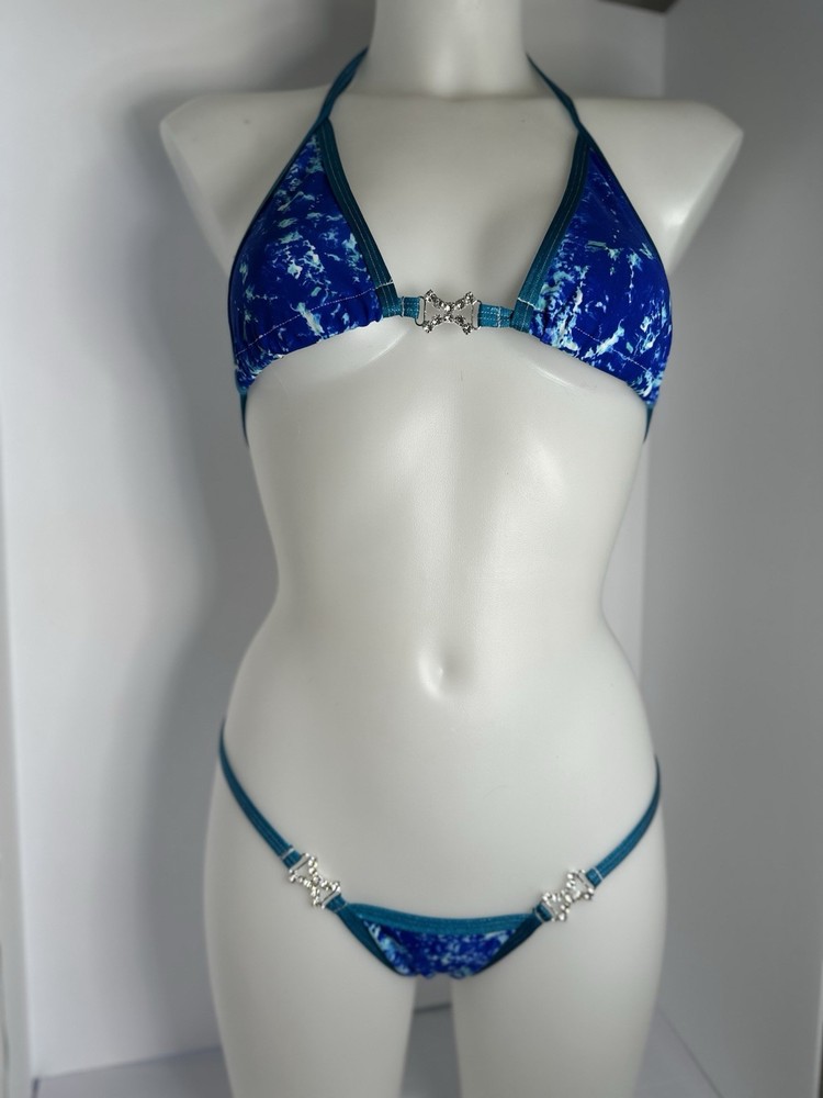 Exotic Dancer Tri Top And Scrunch Butt Booty Short Set With G String