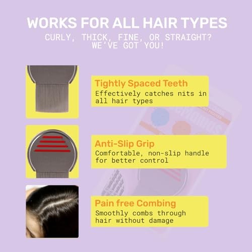 Terminator Comb for Easy & Comfortable Use - Ultimate Nit Free Comb for Lice &