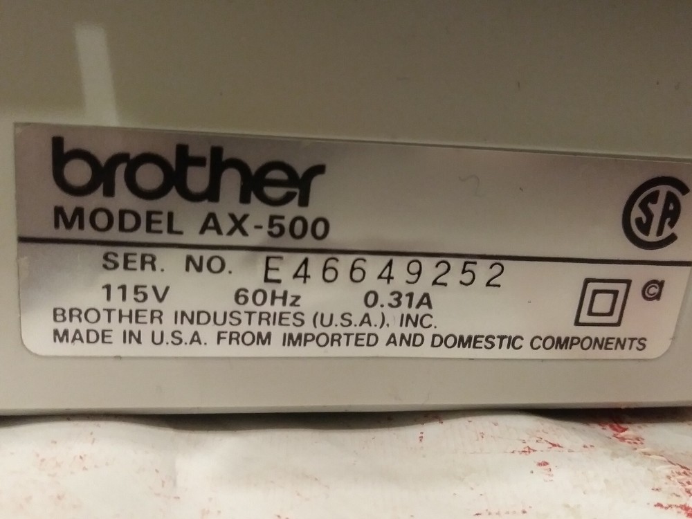 Typewriter Brother AX500 word processing Electric Portable