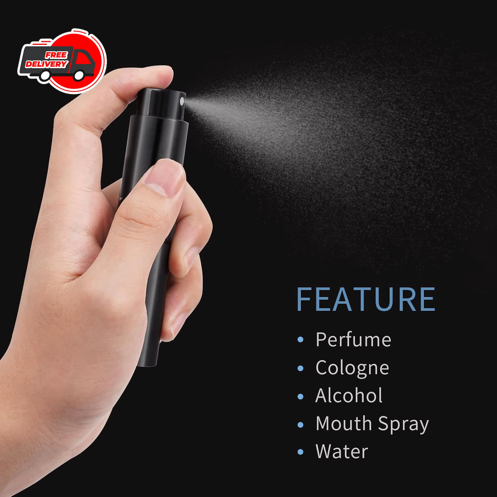 3Pcs 8ml Cologne Travel Bottle, Perfume Atomizer, Refillable black
