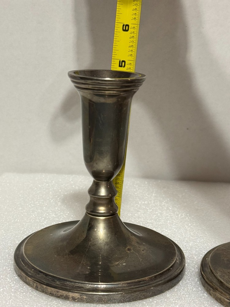 2 Plain Godinger Silver Plate Candle Holders