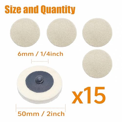 Wool Quick Change Disc 2 inch for Die Grinder, 2inch Without Shank 15PCS