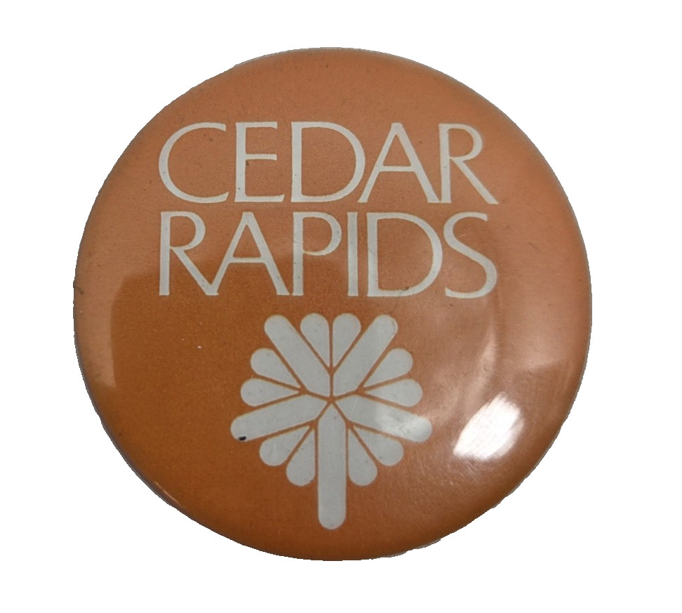 Vintage Cedar Rapids Pinback Button Small 1.5"