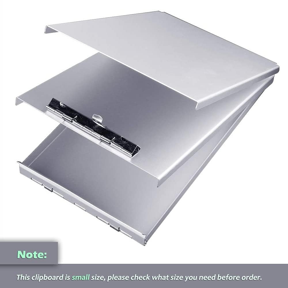 Sunnyclip Aluminum Clipboard with Storage(Memo Memo Size(1 Pack), Silver