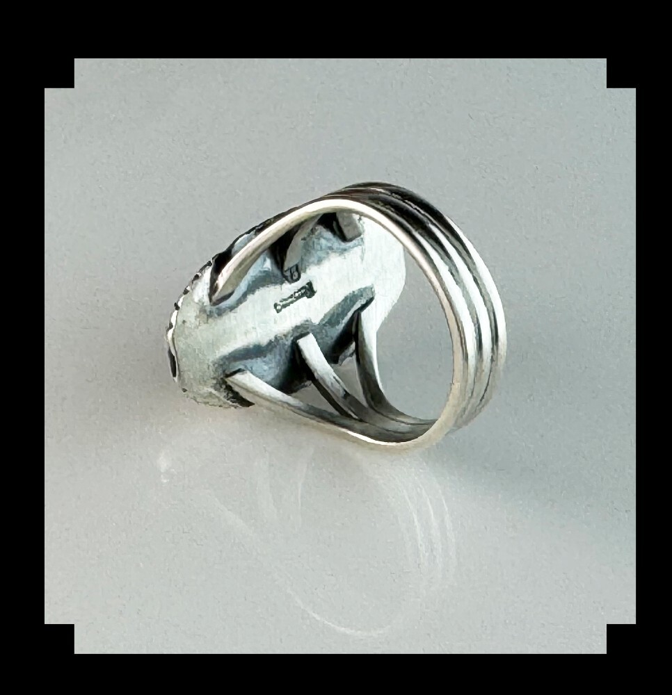 Handcrafted Sterling and Charoite Ring Size 9