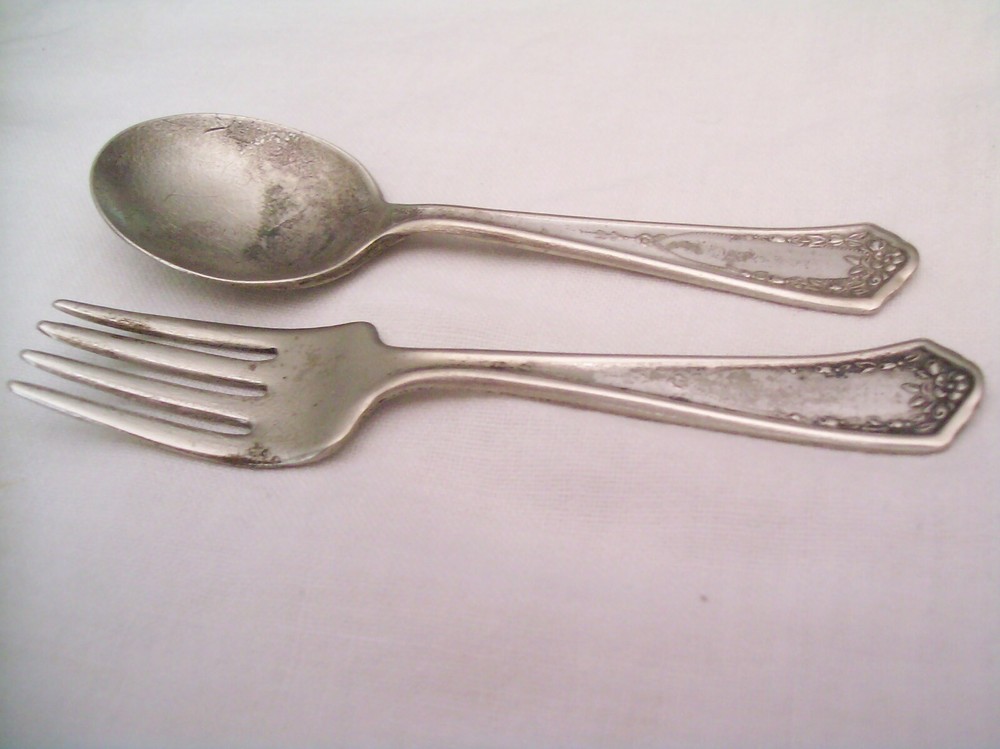 International Silver Bride Pattern Baby Fork And Spoon 1923 Silverplate