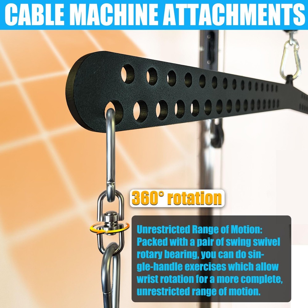 Multi-Grip Lat Pull Down Bar for Home Gym Fitness, Spreader Plate Lat Pulldow...