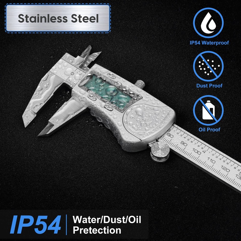 Digital Caliper Measuring Tool, IP54 Waterproof Electronic Micrometer Caliper...