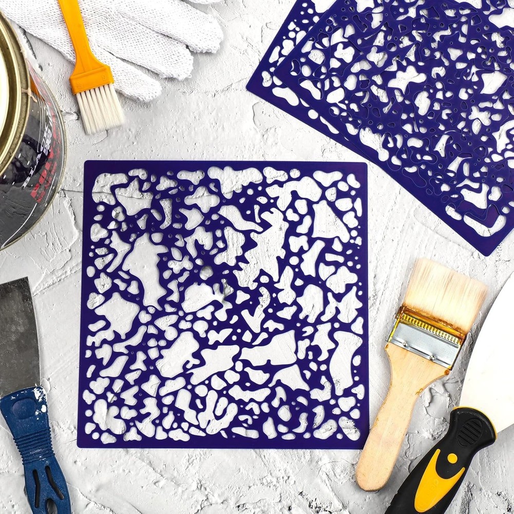 Versatile 8x8 Knockdown Texture Spray Stencils – Easy Wall Refinishing