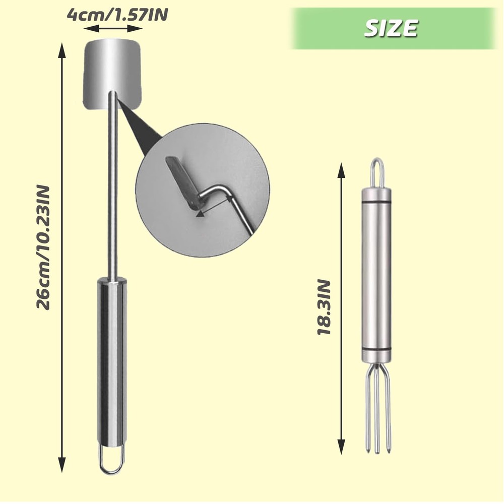 Corn Peeler, Corn Stripper, Long Handle Stainless Steel Corn Stripping Too Th...