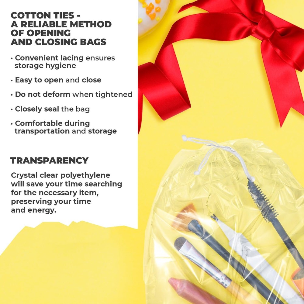 2000 Pull-Tite Drawstring Bags 4 x 6 Low Density Polyethylene