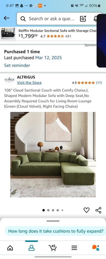 MEMORY FOAM CLOUD COUCH