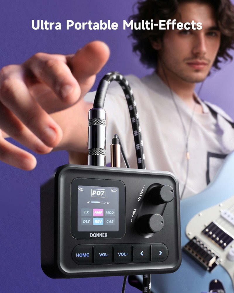 Donner Pocket AMP Digital Electric Guitar Effects Processor Multi-Effect Pedal