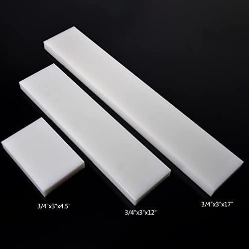 HDPE Block White PE Polyethylene Rectangular Solid Plastic 2"x12"x3" white