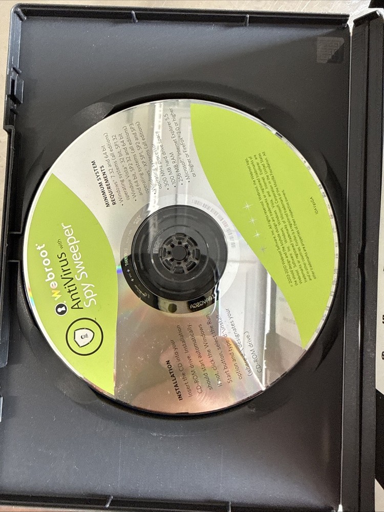 Webroot AntiVirus with Spy Sweeper Vintage Software ElectronicsRecycledCom