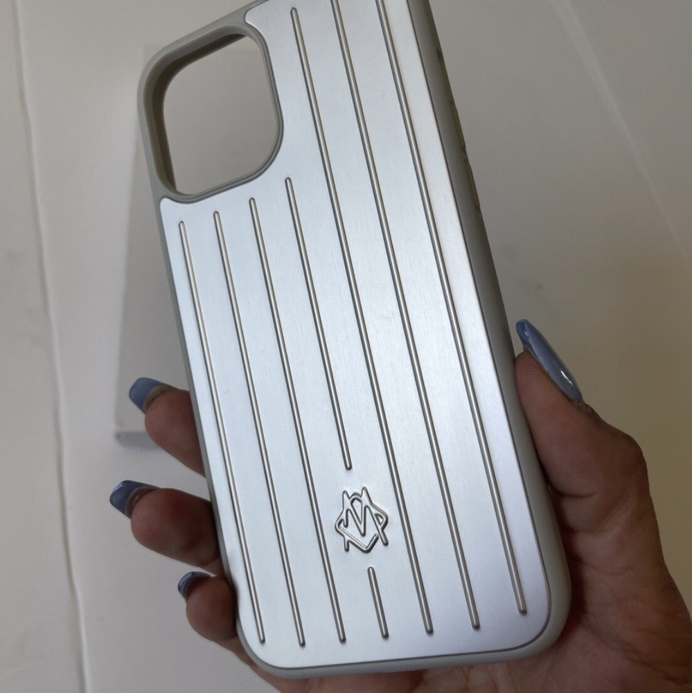Rimowa Iphone Case Silver Aluminum For 14 Pro