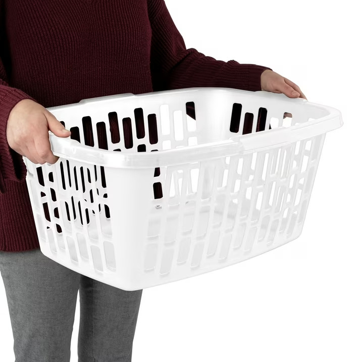 Mainstays Small 1.5 Bushel Rectangular Laundry Basket, Ideal for Basic Laundry N