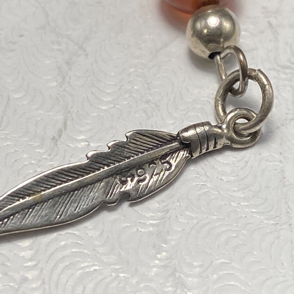 Shube’s Manuf. Sterling Silver Bear Feather Dangle Earrings