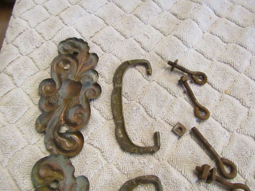 Antique Victorian Age Brass Drawer Pulls Decorative Matching Set Listing 2