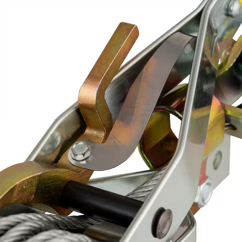 2,000 Lb. 1-Ton Capacity 12 Ft. Max Lift 15:1 Leverage Winch Puller Come along T