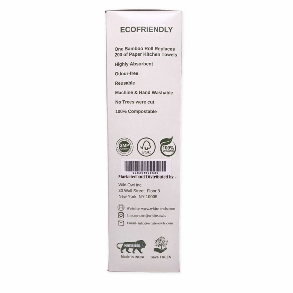 Soft, Strong, Durable, Absorbent Bamboo Kitchen Towel Rolls – Eco Friendly