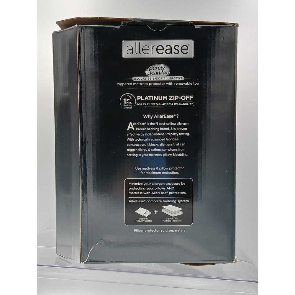 Allerease Purely Clean Pro Platinum Zip-Off Twin Mattress Protector Waterproof