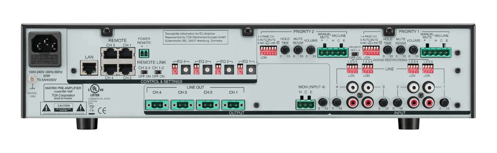 TOA Matrix Mixer Pre Amplifier MM-700F Control 4 LINE & 2 MIC/LINE INPUTS SAVE$$