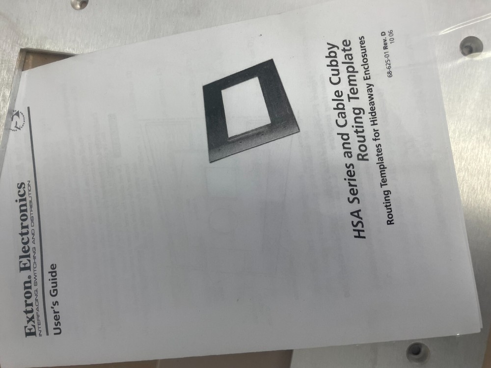 *NEW EXTRON ELECTRONICS #70-237-02 HSA Cable Cubby 200/222 Router Guide Template